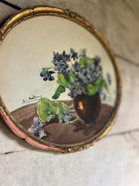 French Framed Vintage Floral Painting