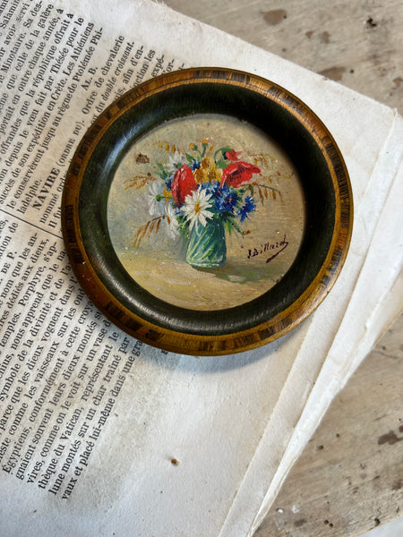 Small Framed French Floral Oil Painting
