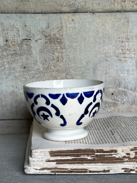 Small Digoin Bright Blue Cafe au Lait bowl