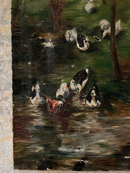 Duck Oil Painting on Canvas