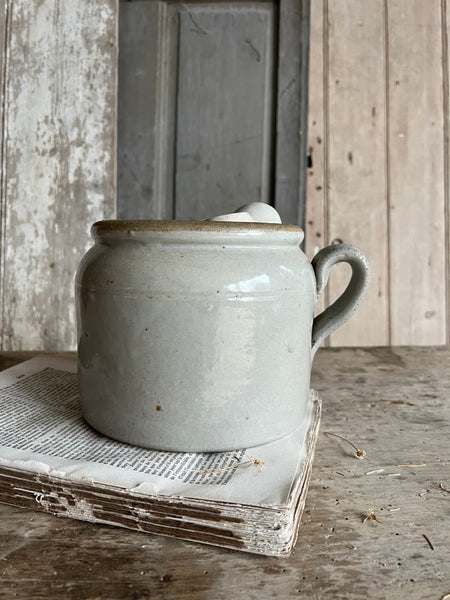 French Stoneware Handled Pot