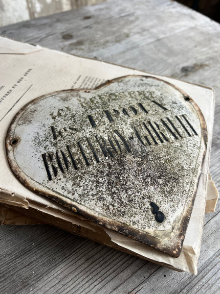 French Vintage Enamel Memorial Heart