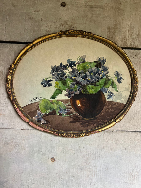 French Framed Vintage Floral Painting