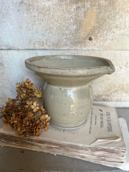 French Vintage Wide Neck Stoneware Pot