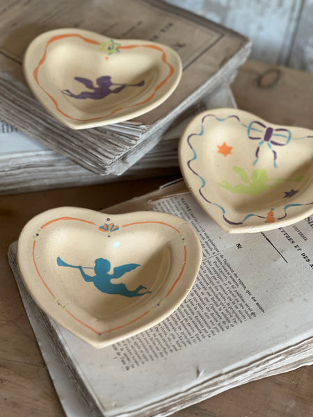 Hand Painted French Cherub Dishes