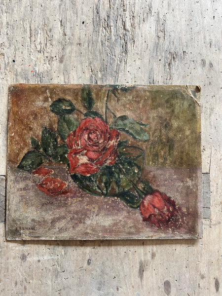 Gorgeous French Vintage Rose Painting