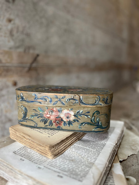 Antique 18C French Painted Wooden Box