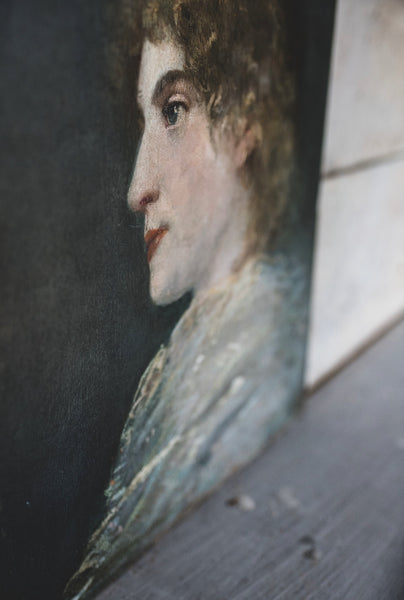 French Lady Oil Portrait on Board