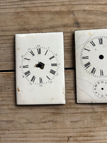 Worn Enamel Clock Faces