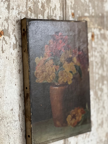 Beautiful Dark French Floral Oil on Canvas