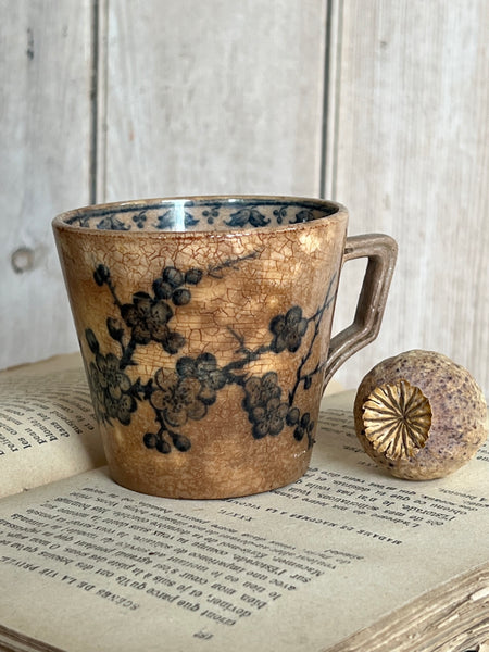 French Vintage Crazed Butterfly Cup