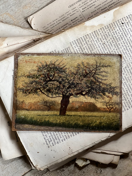 Antique French Tree Painting