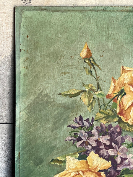 Floral Oil Painting on Board 1940