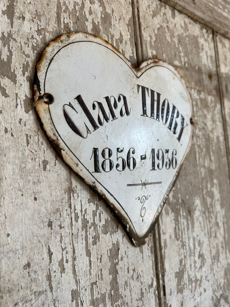 French Vintage Enamel Memorial Heart from 1936