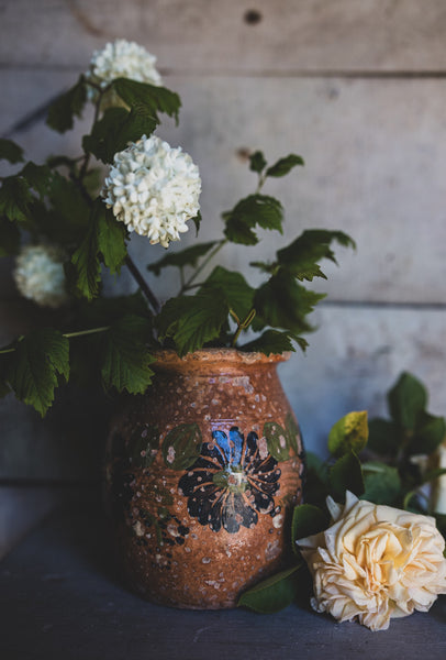 Vintage French Floral Pot