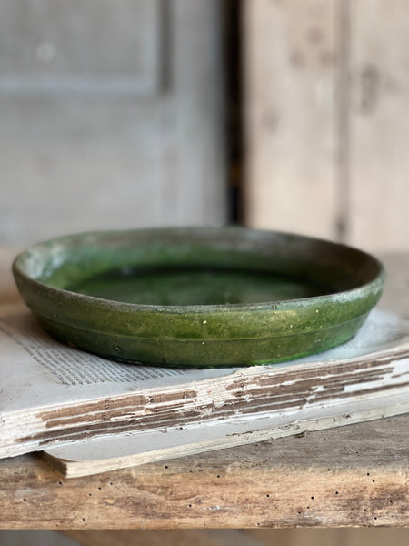 Antique Green Provençal Dish