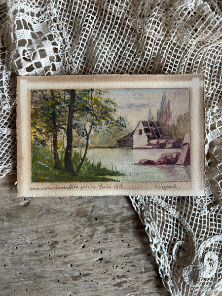 Hand Painted French Postcard