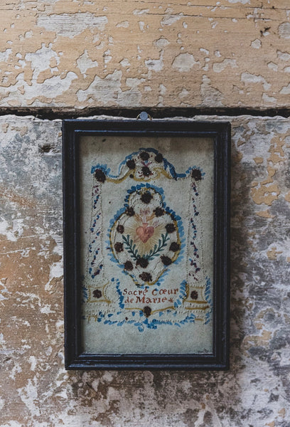 Framed Sacred Heart Religious Curio
