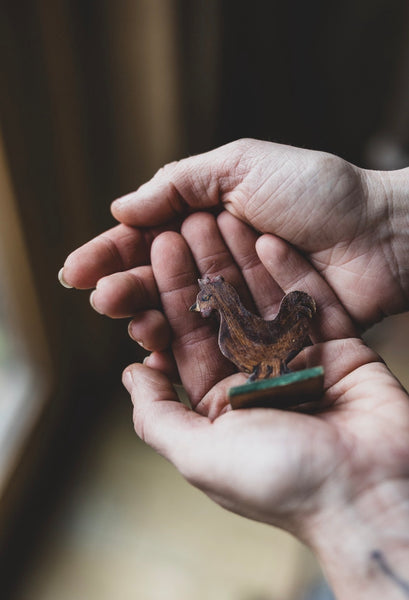 Sweet Vintage Wooden Chicken