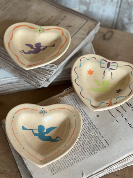 Hand Painted French Cherub Dishes