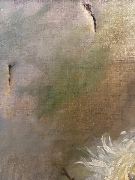 Large Floral Oil Painting on Canvas