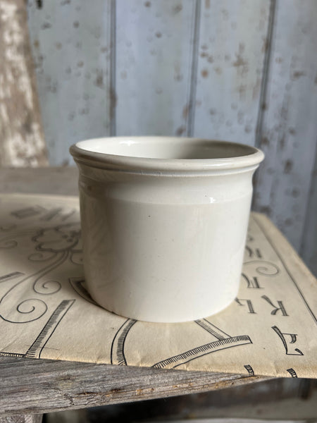 Vintage White Digoin Confiture Pot