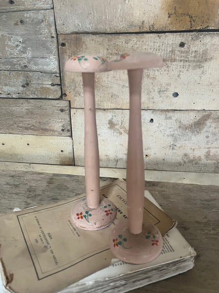 Pink vintage Hand Painted Hat Stands