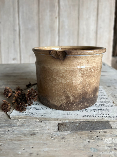Heavily Crazed Antique Confiture Pot