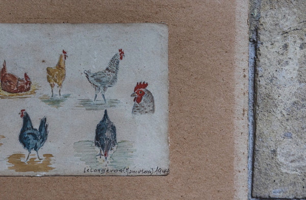 1944 Chicken Painted Sketches