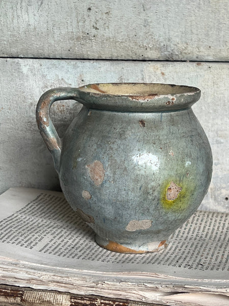 French Vintage Chippy Earthenware Pot