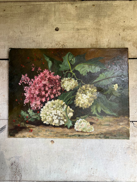 French Floral Oil on Canvas