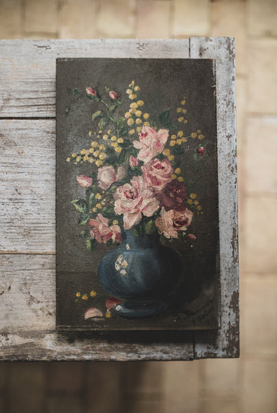 Stunning Floral Oil on Board from 1933