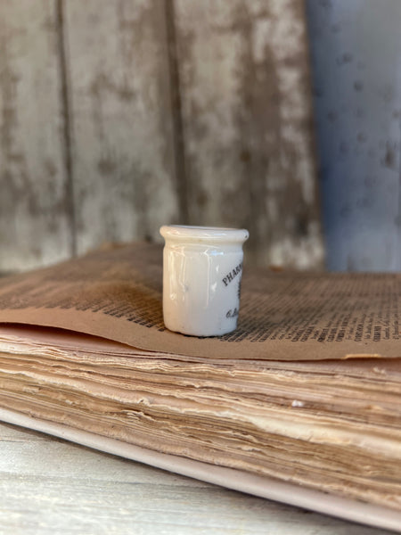 Vintage Extra Small Sarreguemines Pharmacy Pot