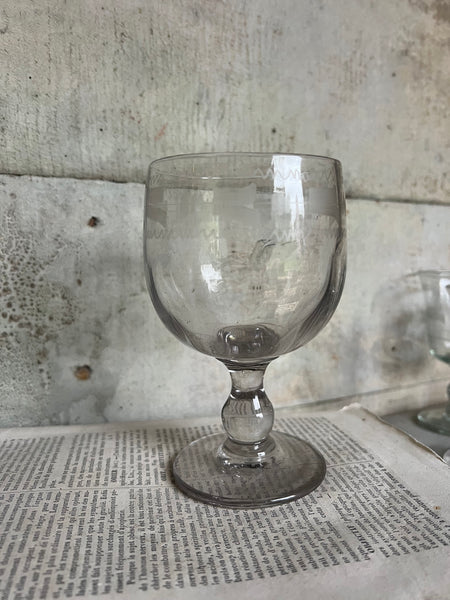 Vintage French Etched Glass