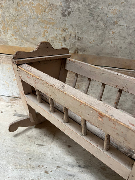 Beautiful Chippy Paint Antique Cot