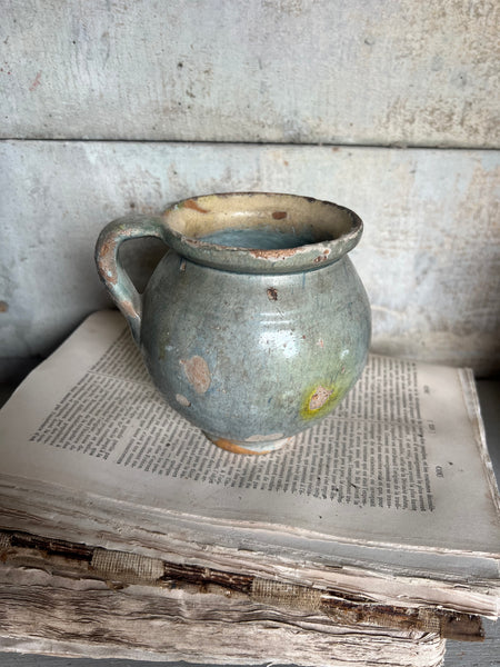 French Vintage Chippy Earthenware Pot