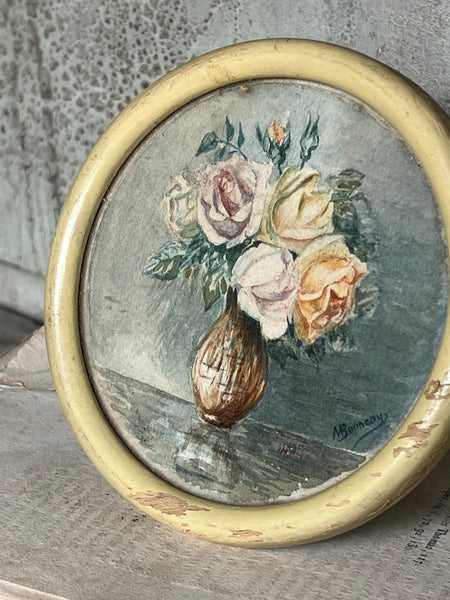 Small Framed Floral Oil Painting
