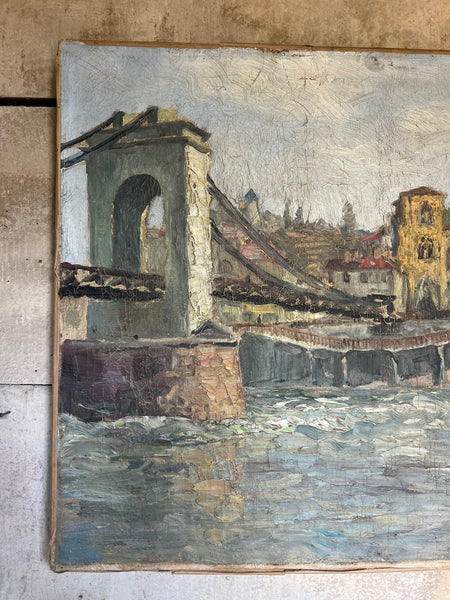 1921 Fallet Antique French Oil on Canvas