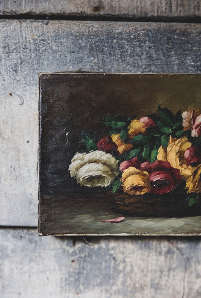 Dark Floral Oil on Canvas