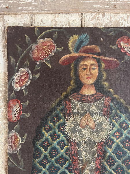 Antique Folk Art on Canvas