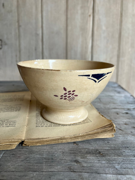 French Floral Stencil Cafe au Lait bowl