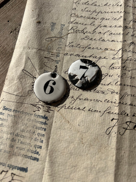 Vintage Enamel Number Discs