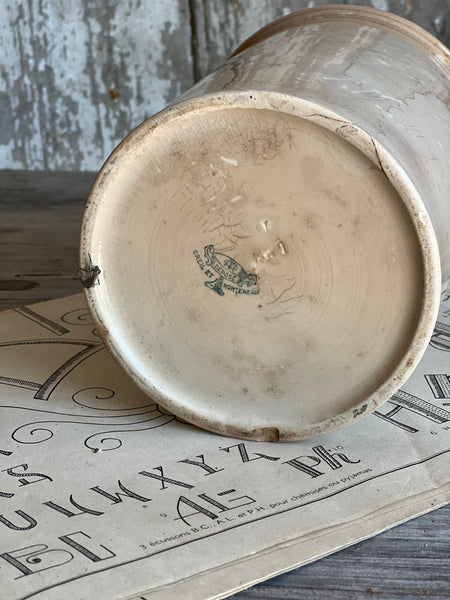 Large Buttery Creil Et Montereau Antique Confiture Pot