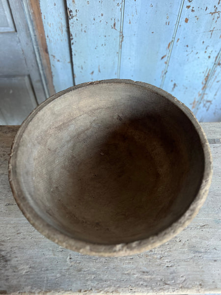 Huge Vintage Wooden French Bowl