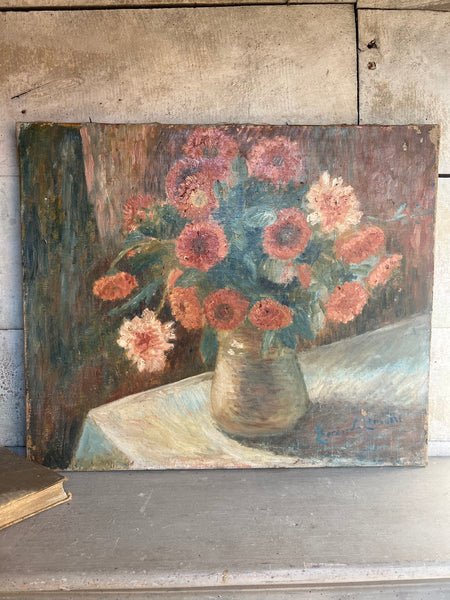 Large Floral Oil Painting