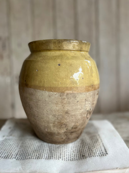 Yellow Antique Preserves Jar