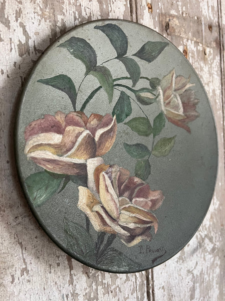 French Round Rose Painting