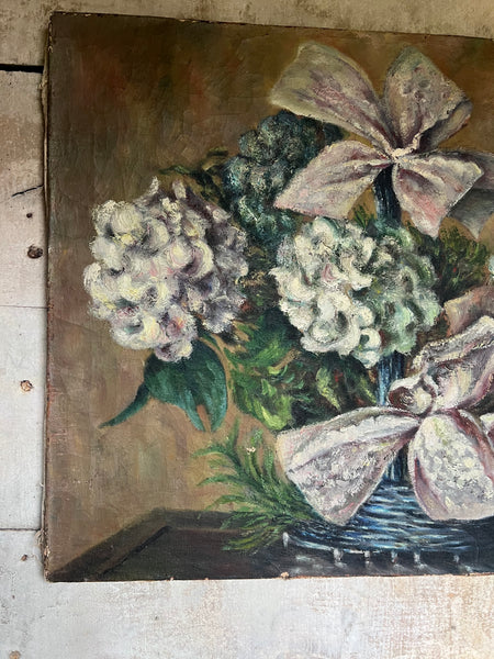 French Floral Oil on Canvas