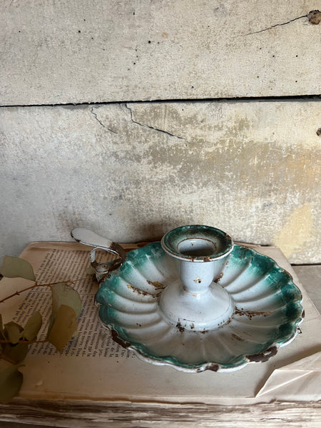 Vintage Enamel Candlestick Holder