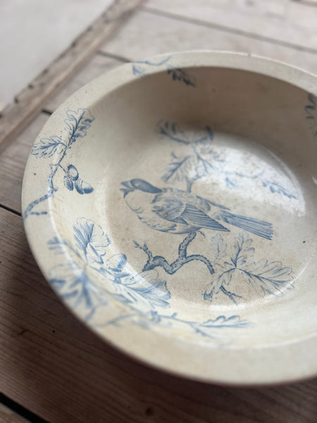 Beautiful Large Bird Transferware Bowl